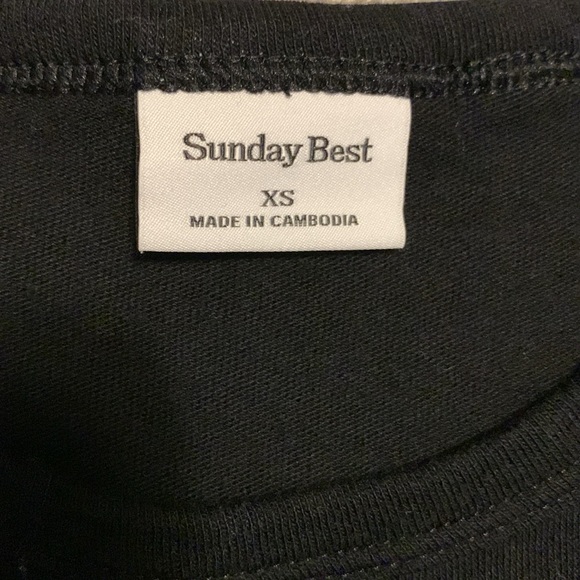 ARITZIA Sunday Best Cotton Long Sleeve Top Size XS Black - Picture 4 of 10